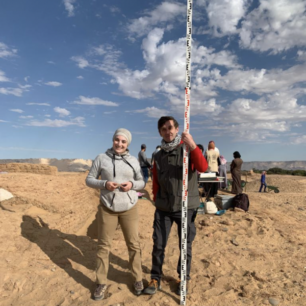 Graduate Student Harper Tooch joins Dr. Aravecchia at Archeology Site in Dakhla Oasis in Egypt 